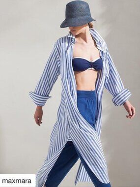 NWT Weekend Max Mara Cotton Shirt Dress with Hat Size: Small US4/6 Spring/Summer